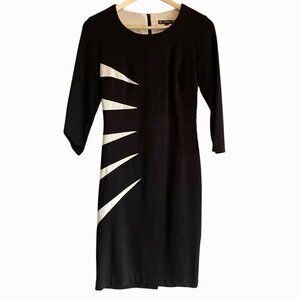 Zokai Black Cut Off Dark Academia 3/4 Sleeve Back Zip Dress M